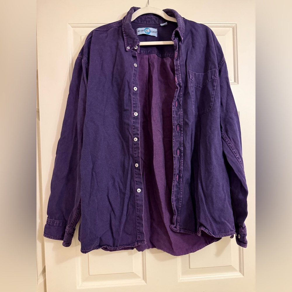Vintage Purple Button-Up Shirt